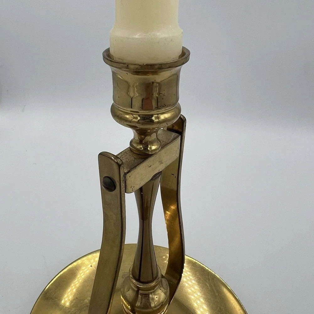 Vintage Valsan Brass Chamberstick Candle Holder Portugal Mid Century Modern‎ MCM